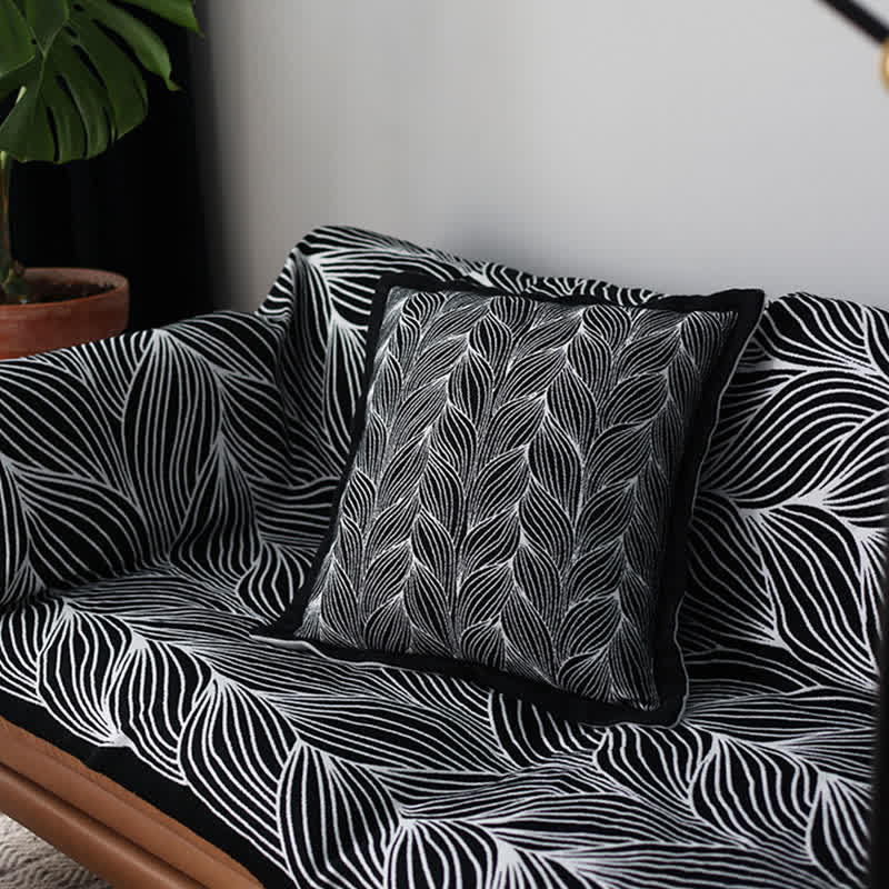 Couverture tricotée artistique à motif de feuilles Ownkoti - image 8