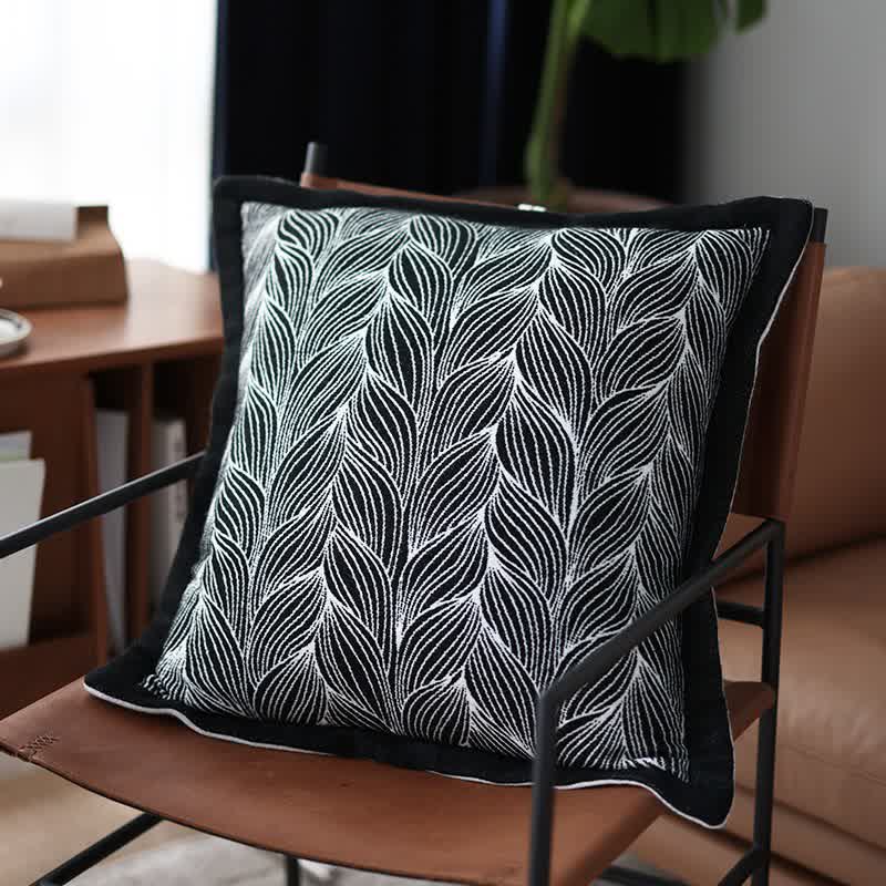 Couverture tricotée artistique à motif de feuilles Ownkoti - image 13