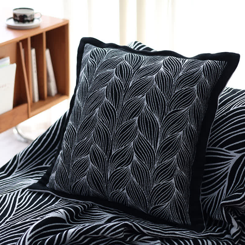 Couverture tricotée artistique à motif de feuilles Ownkoti - image 11