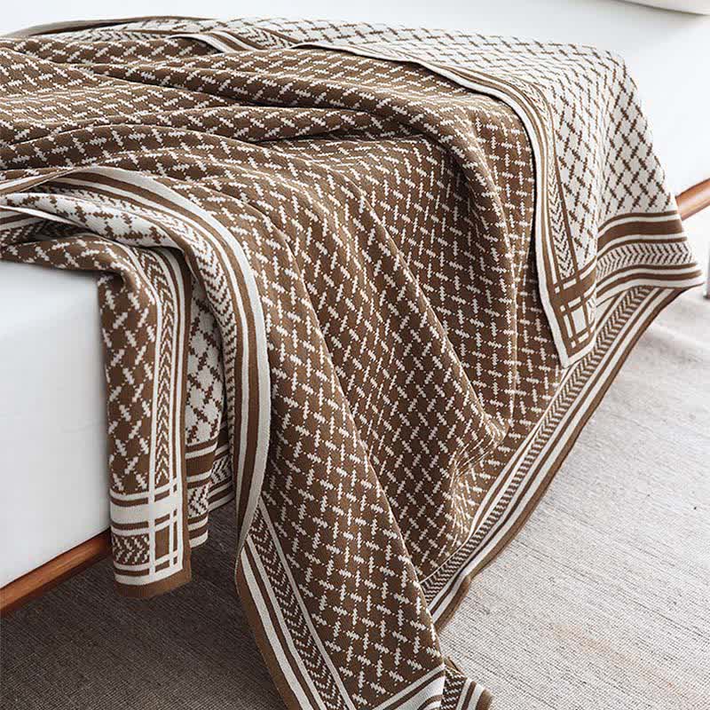 Couverture tricotée Ownkoti de style nordique - brun foncé - Plafond - 130 cm x 220 cm - image 10