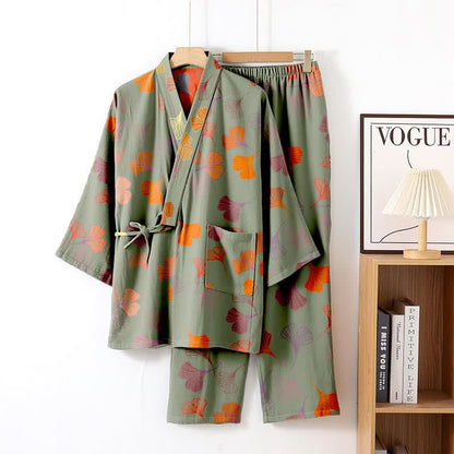 Ensemble kimono Ginkgo en gaze de coton - image 12