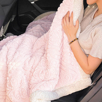 Couverture en polaire sherpa douce et chaude à motif floral - image 8