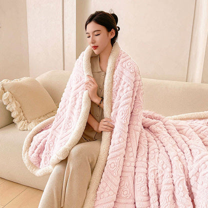 Couverture en polaire sherpa douce et chaude à motif floral - image 7