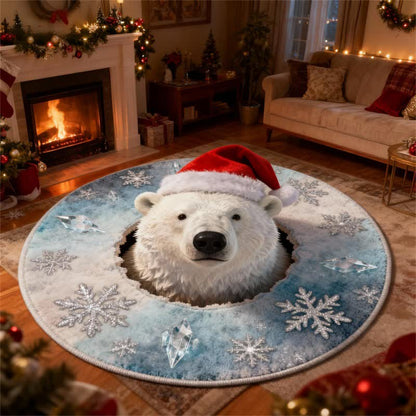 Tapis de Noël Ownkoti avec effet 3D - C - 140 cm x 140 cm - image 5