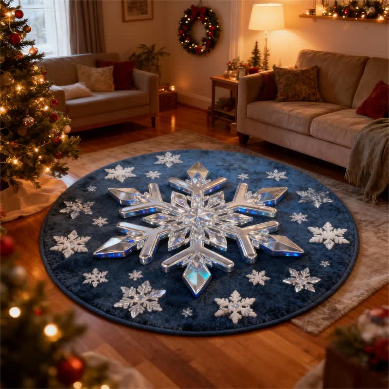 Tapis de Noël Ownkoti avec effet 3D - UN - 140 cm x 140 cm - image 0