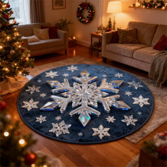 Tapis de Noël Ownkoti avec effet 3D - UN - 140 cm x 140 cm - image 0