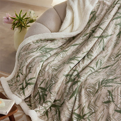 Couverture réversible en sherpa Ownkoti Zen Bamboo Leaf - image 6