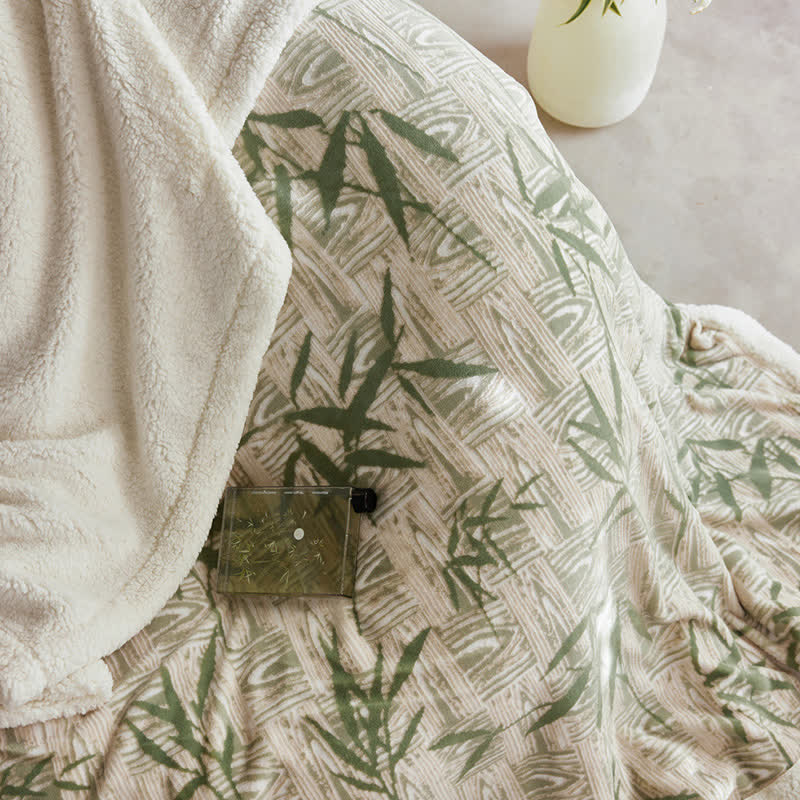 Couverture réversible en sherpa Ownkoti Zen Bamboo Leaf - image 8