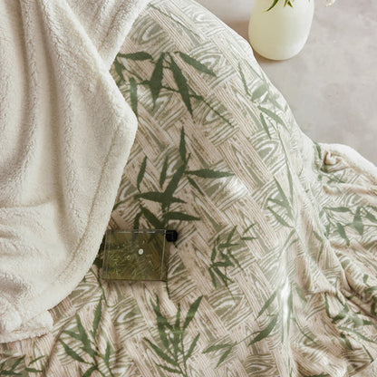 Couverture réversible en sherpa Ownkoti Zen Bamboo Leaf - image 8