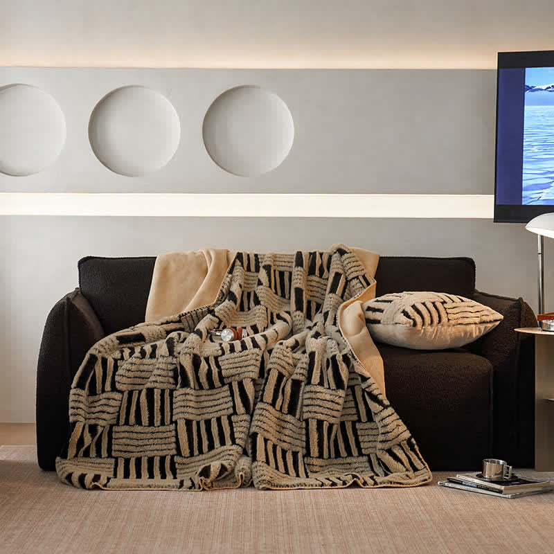 Couverture en polaire jacquard Ownkoti à motif géométrique - image 12