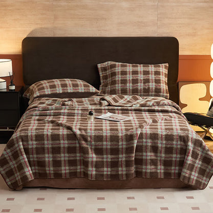 Couverture polaire réversible Ownkoti à motif à carreaux classiques – Utilisation polyvalente - image 23