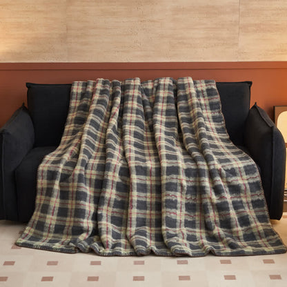 Couverture polaire réversible Ownkoti à motif à carreaux classiques – Utilisation polyvalente - image 49