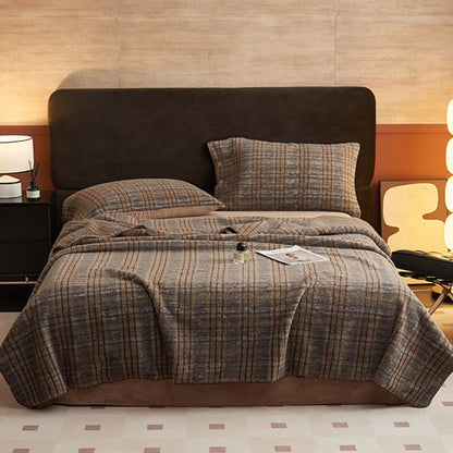 Couverture polaire réversible Ownkoti à motif à carreaux classiques – Utilisation polyvalente - image 16