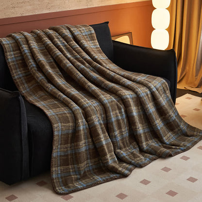 Couverture polaire réversible Ownkoti à motif à carreaux classiques – Utilisation polyvalente - image 41