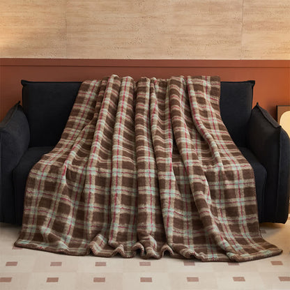 Couverture polaire réversible Ownkoti à motif à carreaux classiques – Utilisation polyvalente - image 25