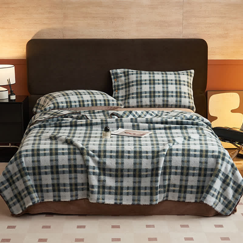 Couverture polaire réversible Ownkoti à motif à carreaux classiques – Utilisation polyvalente - image 30