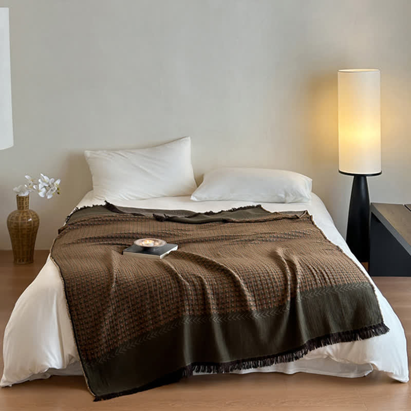 Couverture multifonctionnelle en coton jacquard vintage Ownkoti - image 12