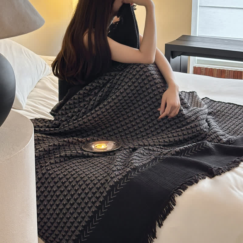 Couverture multifonctionnelle en coton jacquard vintage Ownkoti - image 21