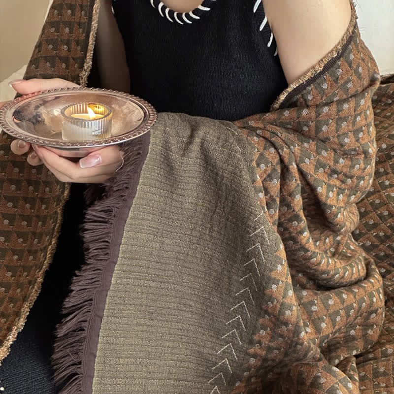 Couverture multifonctionnelle en coton jacquard vintage Ownkoti - image 15