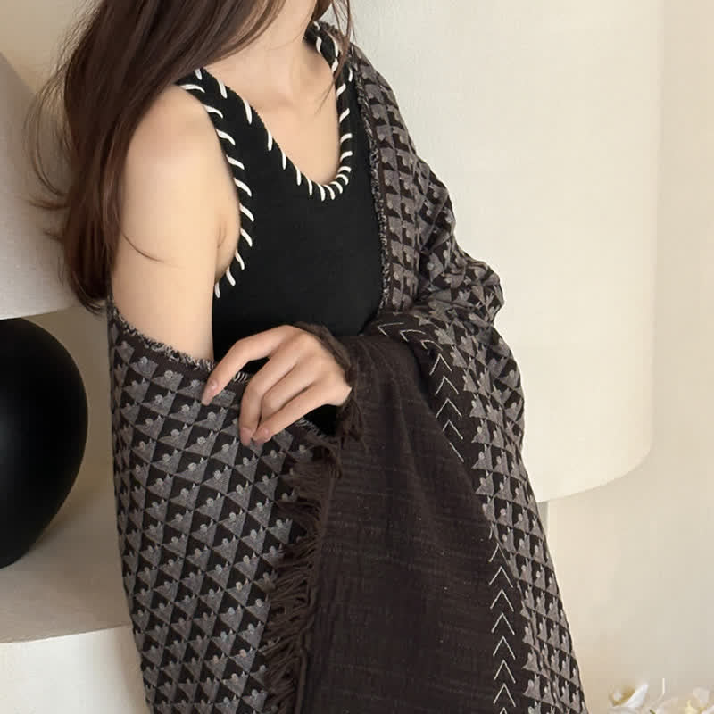 Couverture multifonctionnelle en coton jacquard vintage Ownkoti - image 20