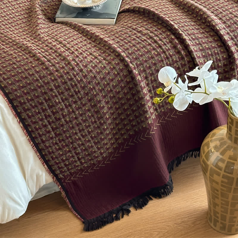 Couverture multifonctionnelle en coton jacquard vintage Ownkoti - image 7