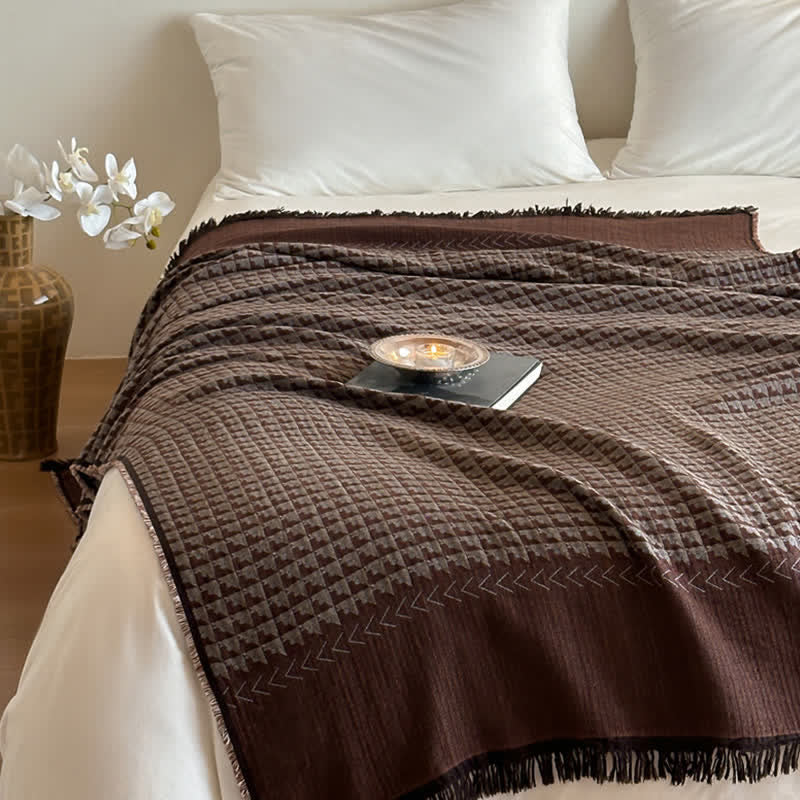 Couverture multifonctionnelle en coton jacquard vintage Ownkoti - image 28