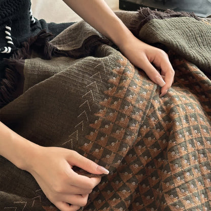 Couverture multifonctionnelle en coton jacquard vintage Ownkoti - image 16