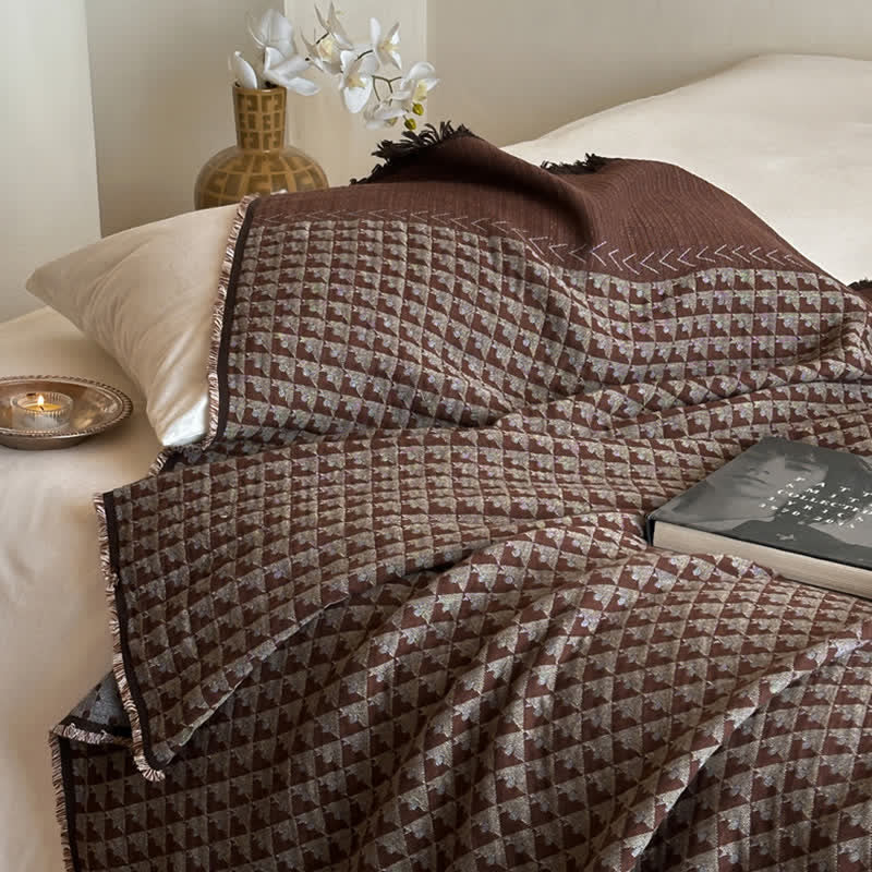 Couverture multifonctionnelle en coton jacquard vintage Ownkoti - image 27