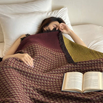 Couverture multifonctionnelle en coton jacquard vintage Ownkoti - image 1