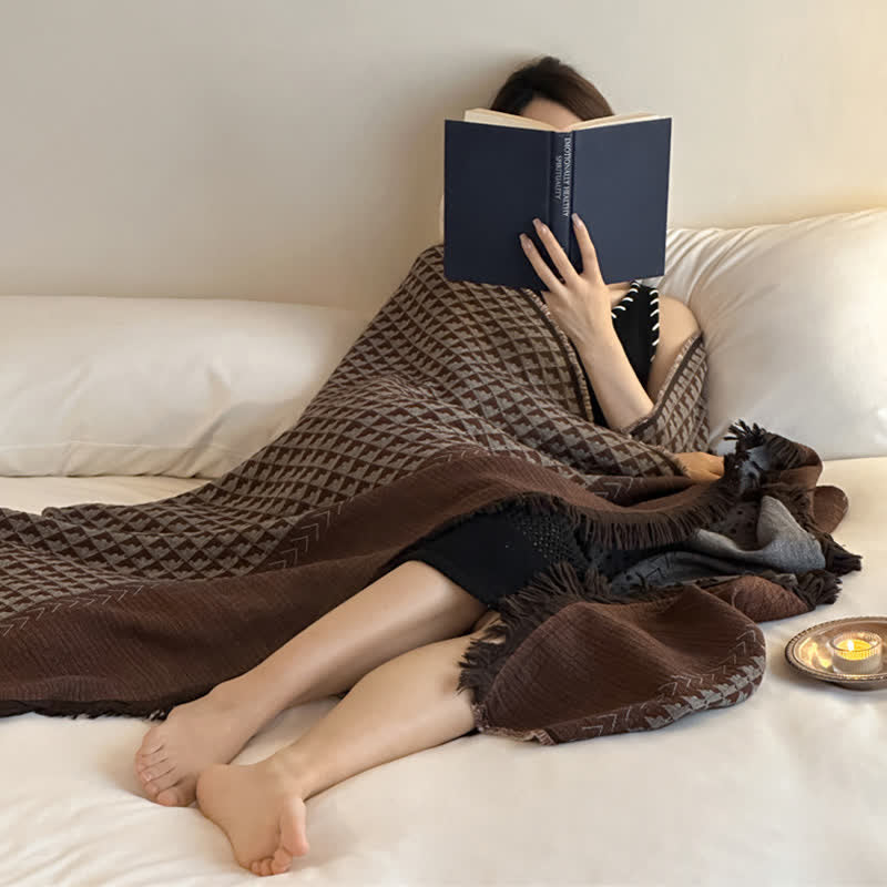 Couverture multifonctionnelle en coton jacquard vintage Ownkoti - image 25