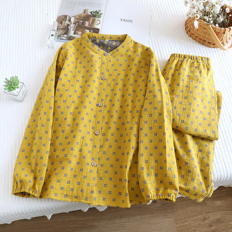 Vêtements d'intérieur Ownkoti en gaze de coton à manches longues - Jaune - 2XL - image 3
