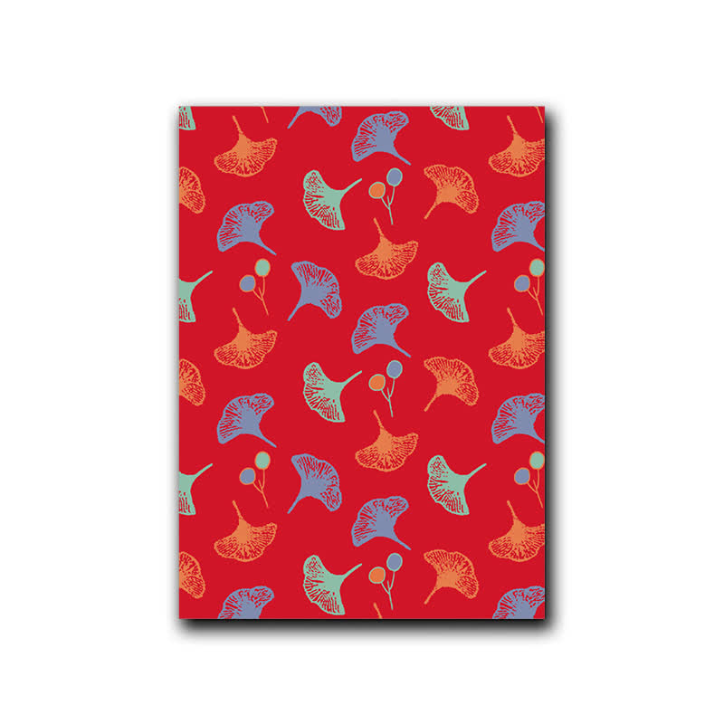 Ownkoti Peinture décorative de style naturel avec des feuilles de ginkgo - Rouge et vert - 40 cm x 60 cm - image 6