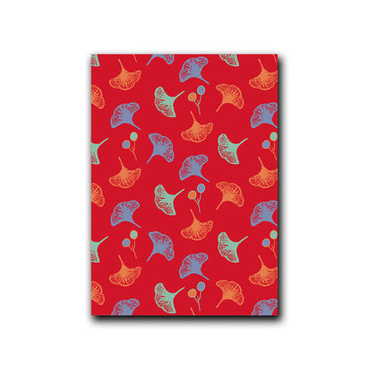 Ownkoti Peinture décorative de style naturel avec des feuilles de ginkgo - Rouge et vert - 40 cm x 60 cm - image 6