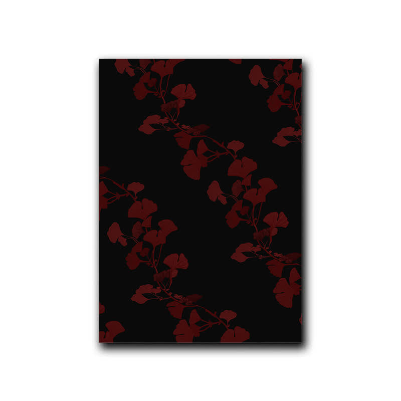 Peinture décorative de grande feuille de ginkgo Ownkoti - Noir et rouge - 40 cm x 60 cm - image 5