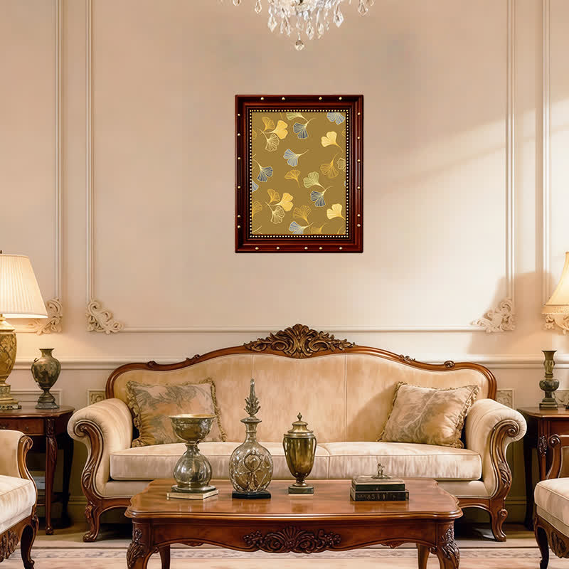 Peinture décorative à la feuille de ginkgo « Murmure d'or » d'Ownkoti - image 1