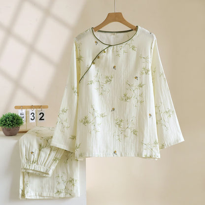 Vêtements d'intérieur d'inspiration orientale Ownkoti, confectionnés en coton de bambou et ornés d'un motif papillon. - XL - image 0