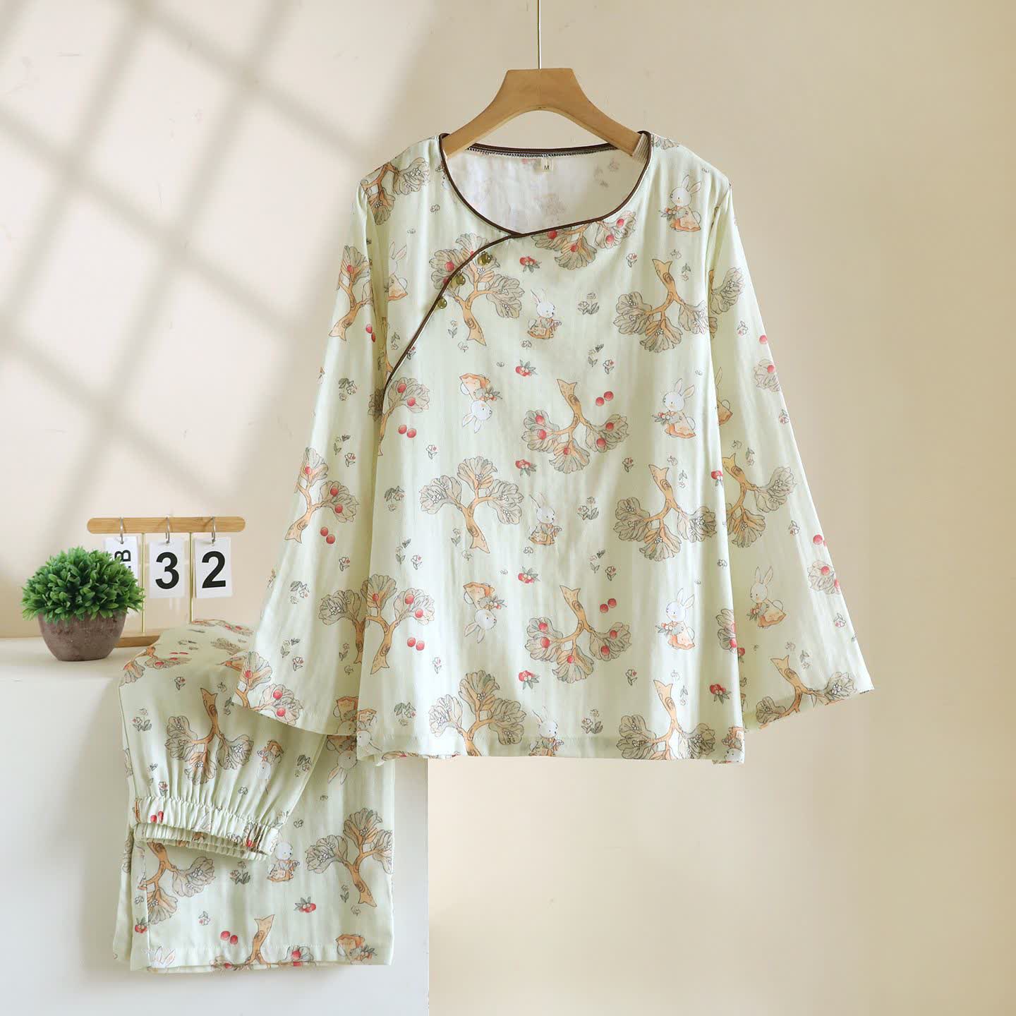 Vêtements d'intérieur Ownkoti confectionnés en coton Apple Rabbit d'inspiration orientale - XL - image 0