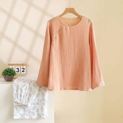 Vêtements d'intérieur Ownkoti confectionnés en coton à motifs de feuilles d'inspiration orientale. - Rose - XL - image 2