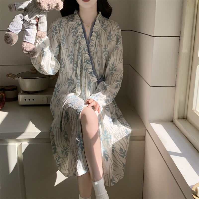 Nuisette à manches longues et à volants, inspirée des feuilles d'Ownkoti - image 1