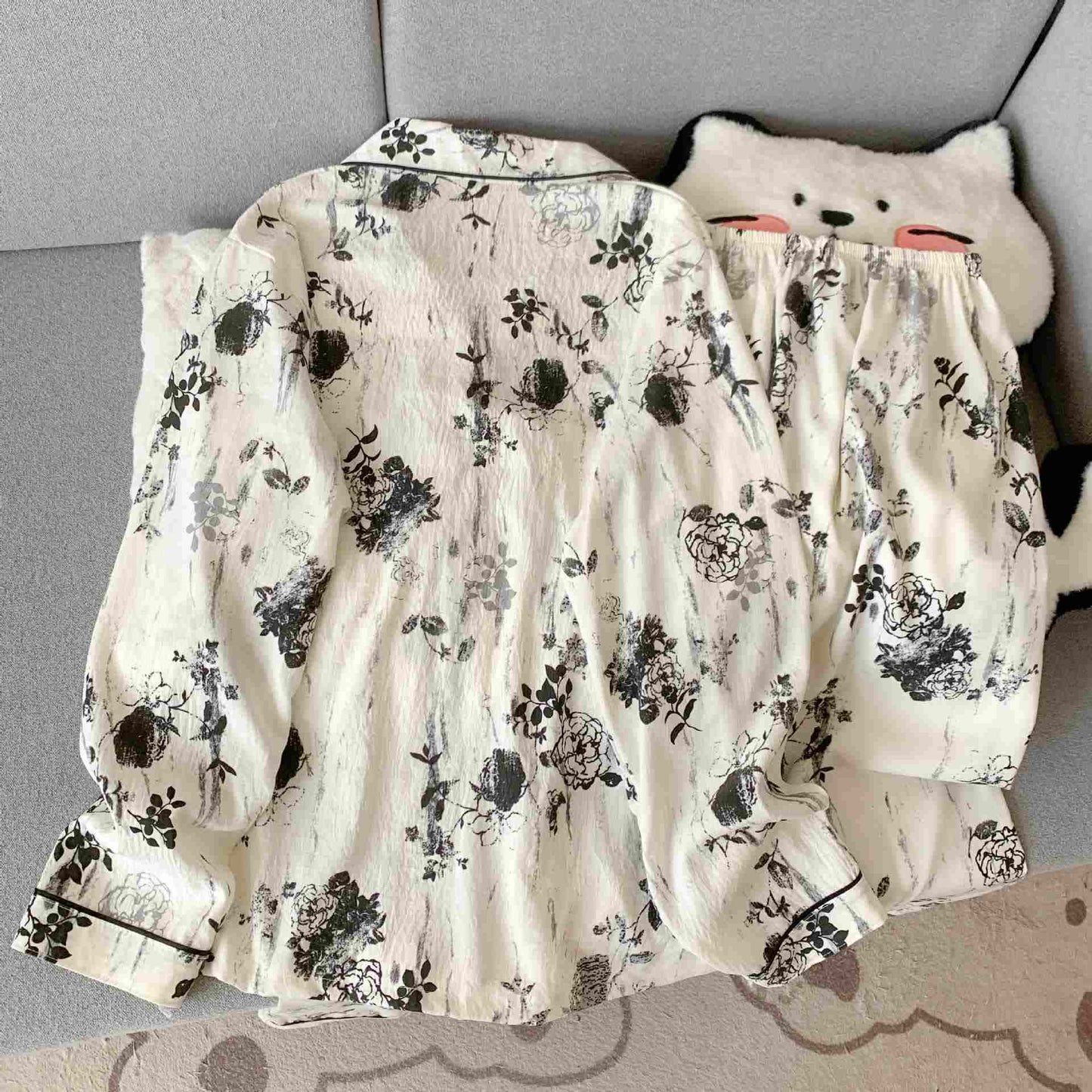 Ensemble de vêtements d'intérieur Ownkoti style Ink avec motif rose - image 1