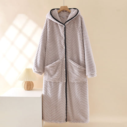 Peignoir à capuche Ownkoti avec boutons, couleur unie - Violet - XL - image 11