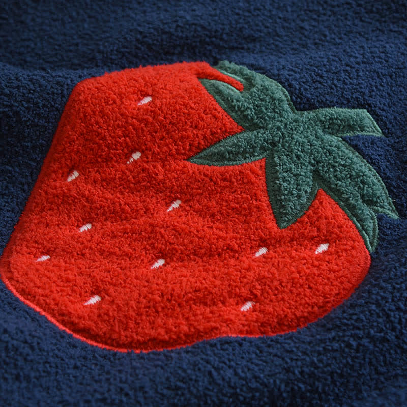 Ensemble de vêtements d'intérieur à motif fraise en polaire sherpa - image 12