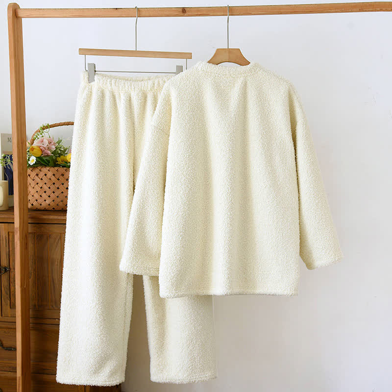 Ensemble de vêtements d'intérieur à motif fraise en polaire sherpa - image 3