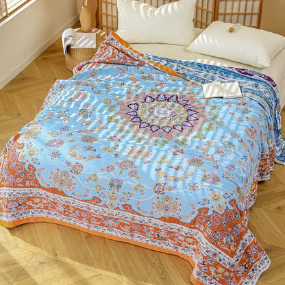 Couette en gaze de coton Ownkoti avec un motif vintage éclatant - image 1
