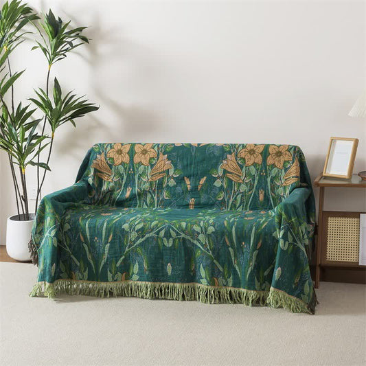 Couverture à pompons en gaze de coton lys Ownkoti Lily - 200 cm x 230 cm - image 0