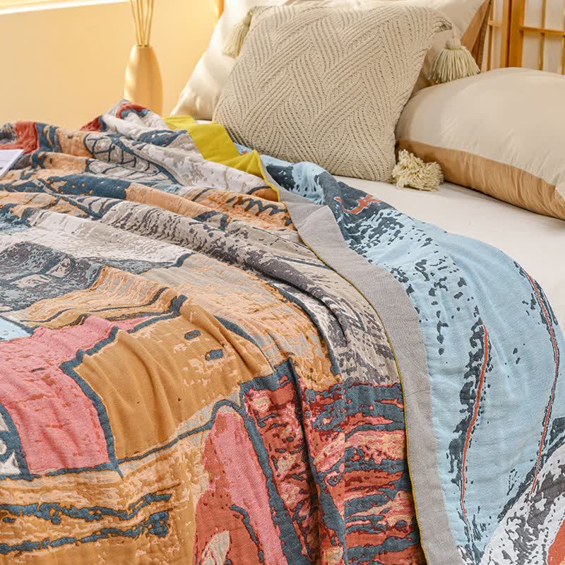 Couette en gaze de coton de style impressionniste Ownkoti - image 3