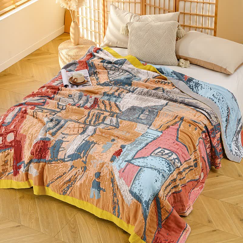 Couverture en gaze de coton de style impressionniste Ownkoti - image 2