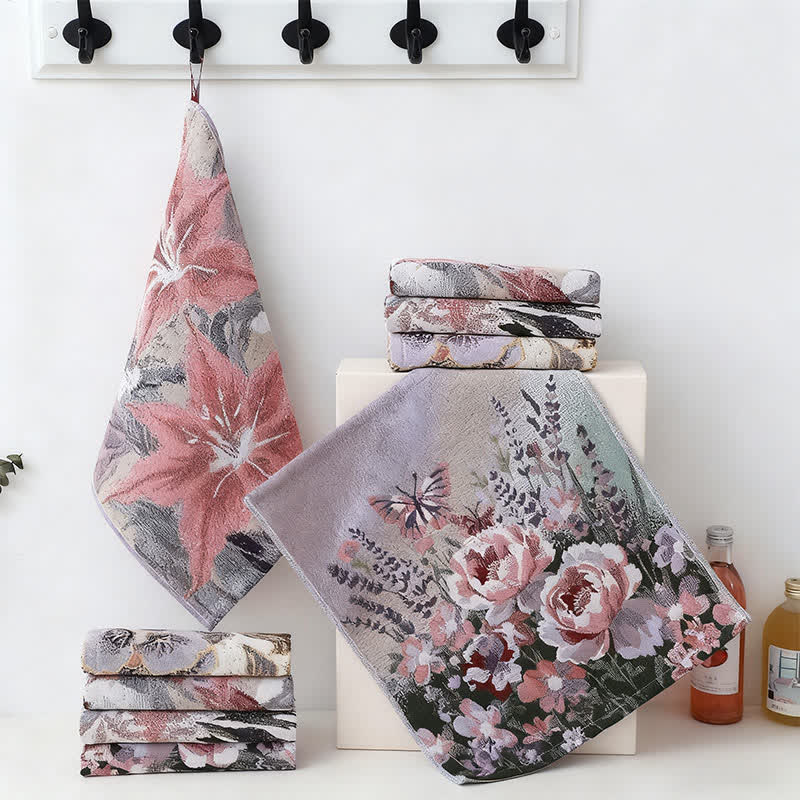 Torchon de cuisine Ownkoti en coton luxueux et absorbant, à motif floral - image 1