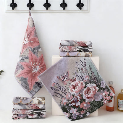 Torchon de cuisine Ownkoti en coton luxueux et absorbant, à motif floral - image 1