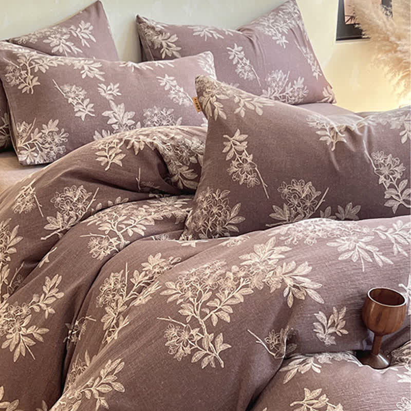 Ensemble de literie Ownkoti Vintage Élégant à motifs floraux (4 pièces) - image 5